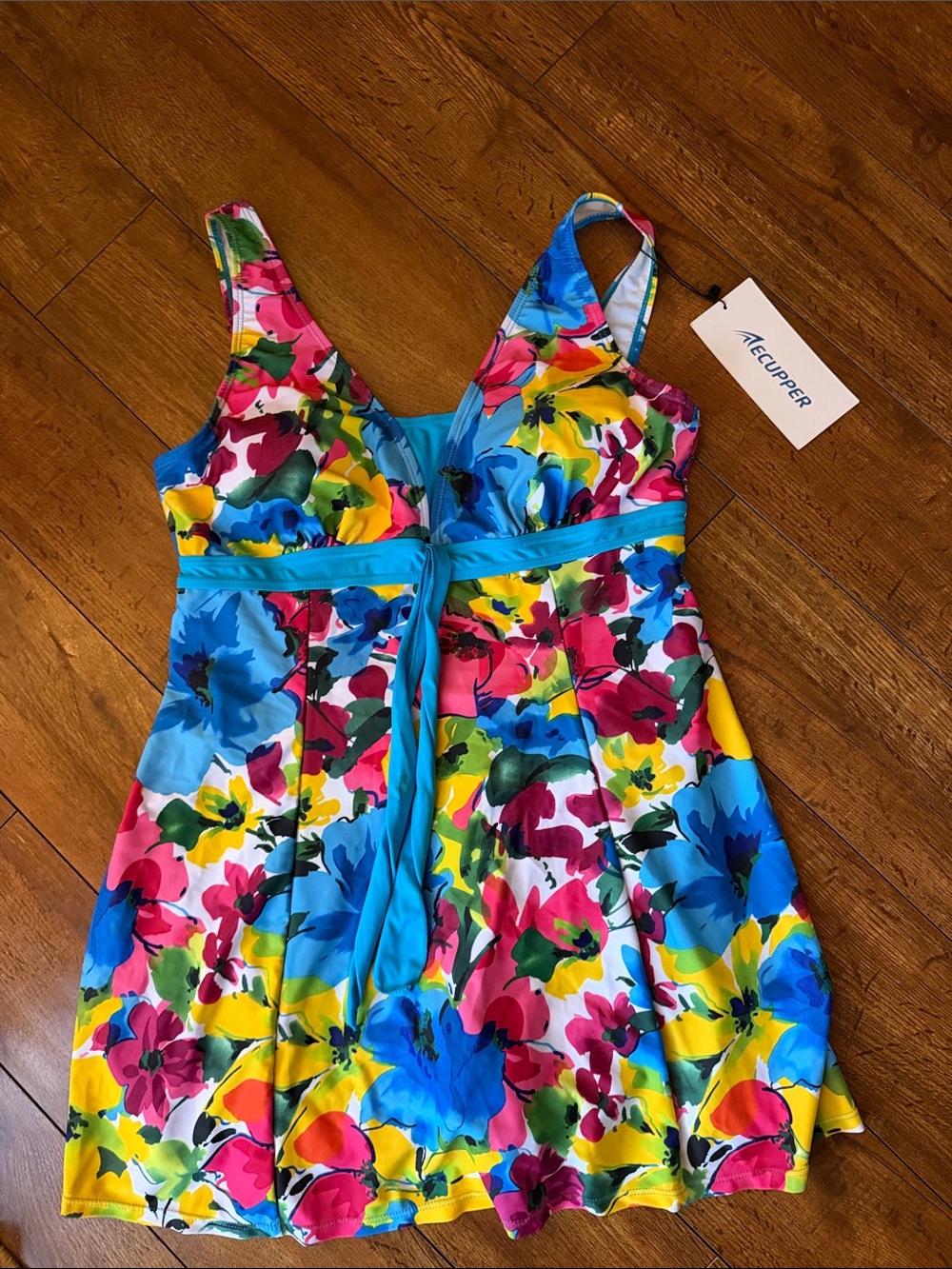 Women Floral One-Piece Swim Dress